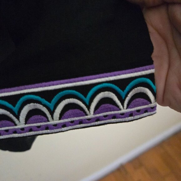 Bob Mackie NWT Art To Wear Embroidered Black Linen Blend Tunic Size S - Picture 4 of 7